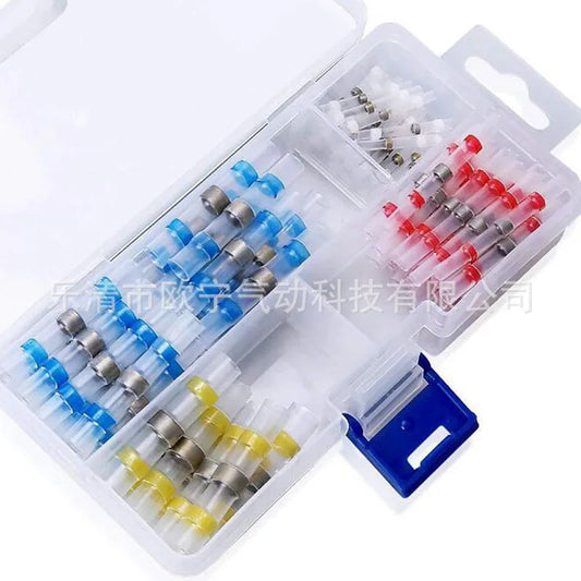 100Pcs Waterproof Heat Shrinkable Middle Terminal Box Set Middle Welding Tin Ring Terminal