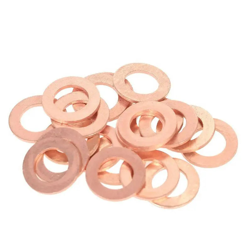 150pcs Red Copper Gasket 15 Specifications Oil Plugging M5-M20 Red Copper Flat Gasket Sealing Box O-ring