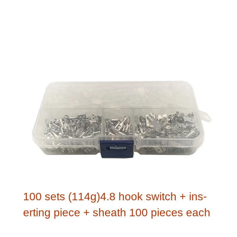 180 / 300pcs Plug Spring + Insert Piece + Sheath 6.3/4.8/2.8 Plug In Cold Pressed Terminal Box