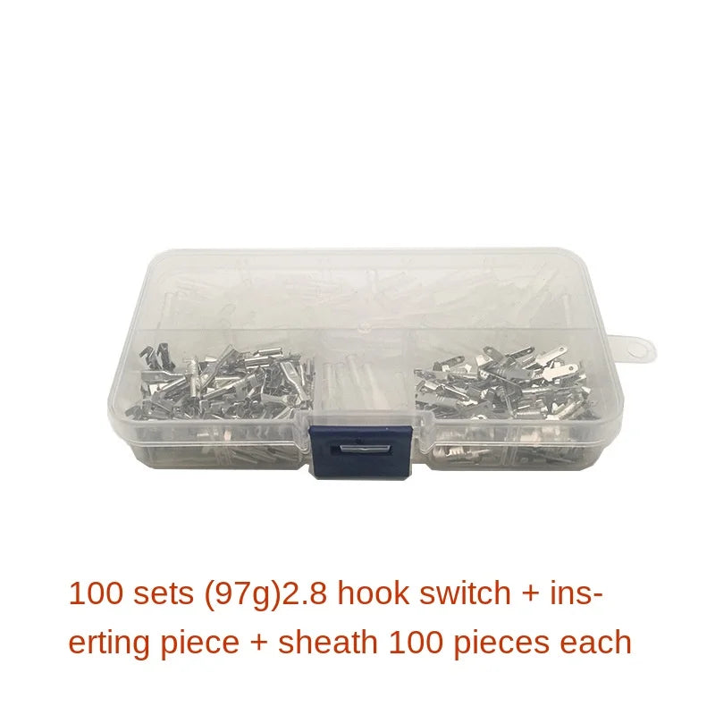 180 / 300pcs Plug Spring + Insert Piece + Sheath 6.3/4.8/2.8 Plug In Cold Pressed Terminal Box