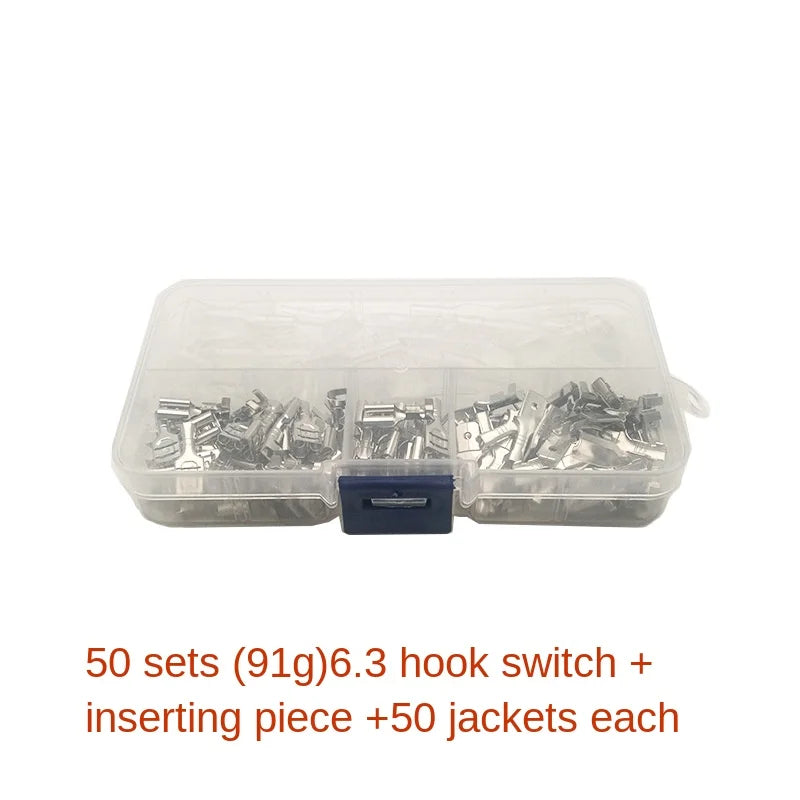 180 / 300pcs Plug Spring + Insert Piece + Sheath 6.3/4.8/2.8 Plug In Cold Pressed Terminal Box