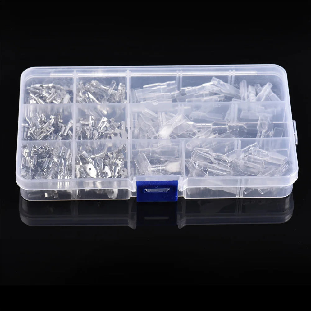 270pcs Boxed 6.3/4.8/2.8 Hook Switch Insert Sheath 30 Sets of Wiring Male and Female Male/Female Lug