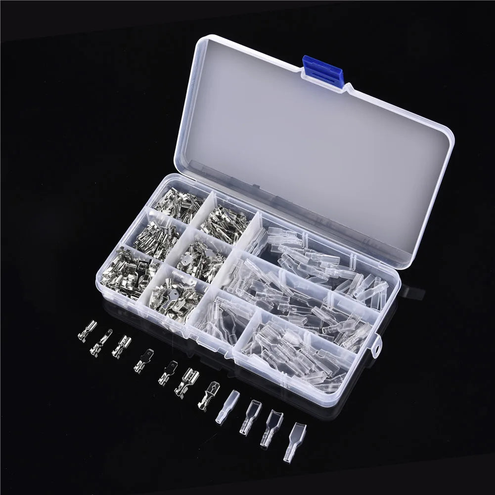 270pcs Boxed 6.3/4.8/2.8 Hook Switch Insert Sheath 30 Sets of Wiring Male and Female Male/Female Lug