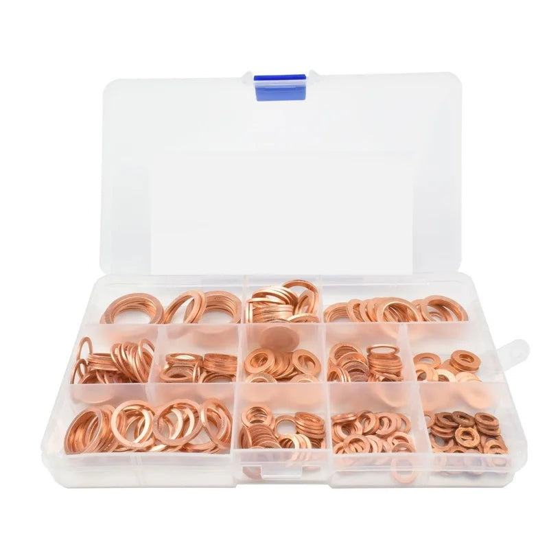 280pcs copper gasket, flat gasket, oil plugging O-ring M5-M20, screw gasket