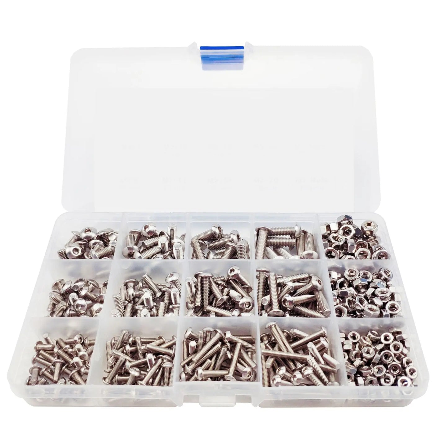 480pcs stainless steel 304 cross round head pan head machine screw nut combination set