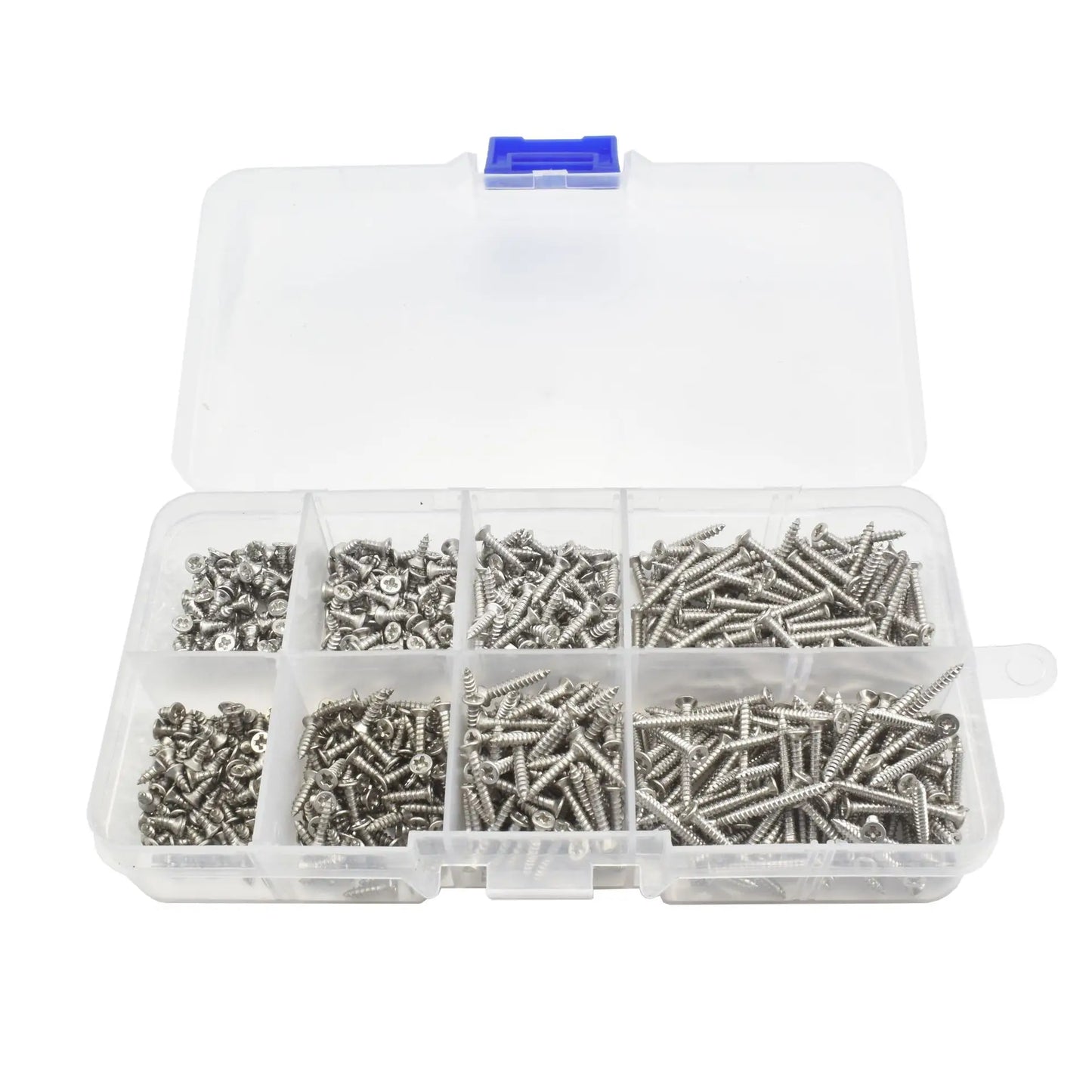 800pcs Cross Border Hot Sale  M2 Stainless Steel 304 Cross Countersunk Flat Head Self Tapping Screw Set Gb846 Various Screws