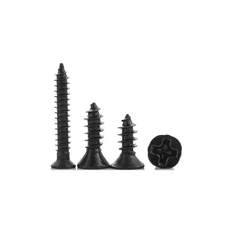 800pcs M2 Black Carbon Steel Countersunk Flat Head Cross Self Tapping Screw Combination Set Packed In Box