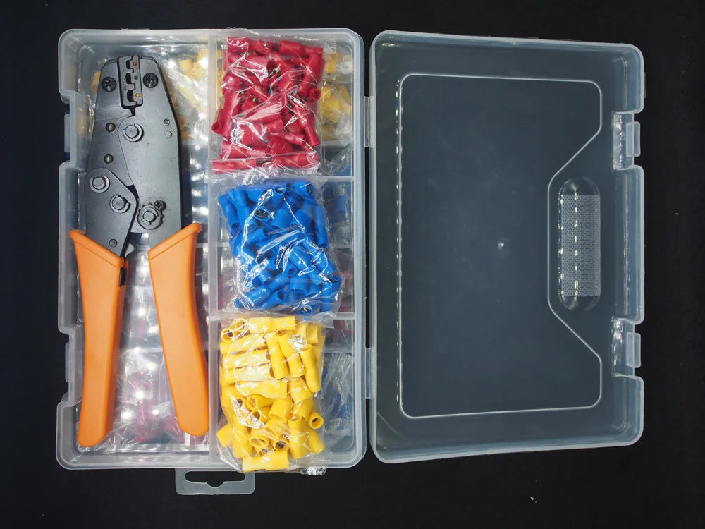 Cold Pressed Terminal Combination Set 900pcs+double Layer Crimping Pliers, Fully Insulated Plug-in Spring Box