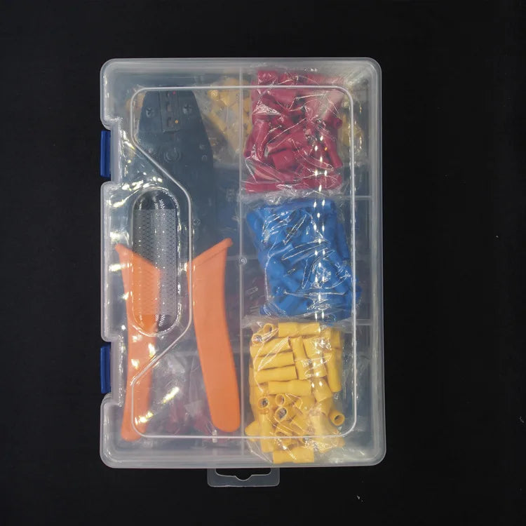 Cold Pressed Terminal Combination Set 900pcs+double Layer Crimping Pliers, Fully Insulated Plug-in Spring Box