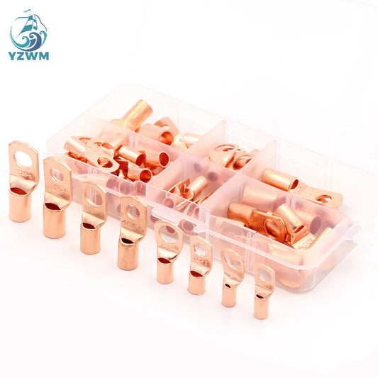 Cross Border Special Supply 60pcs SC Peep Copper Terminal Sc6-25 Copper Nose Box Copper Gold