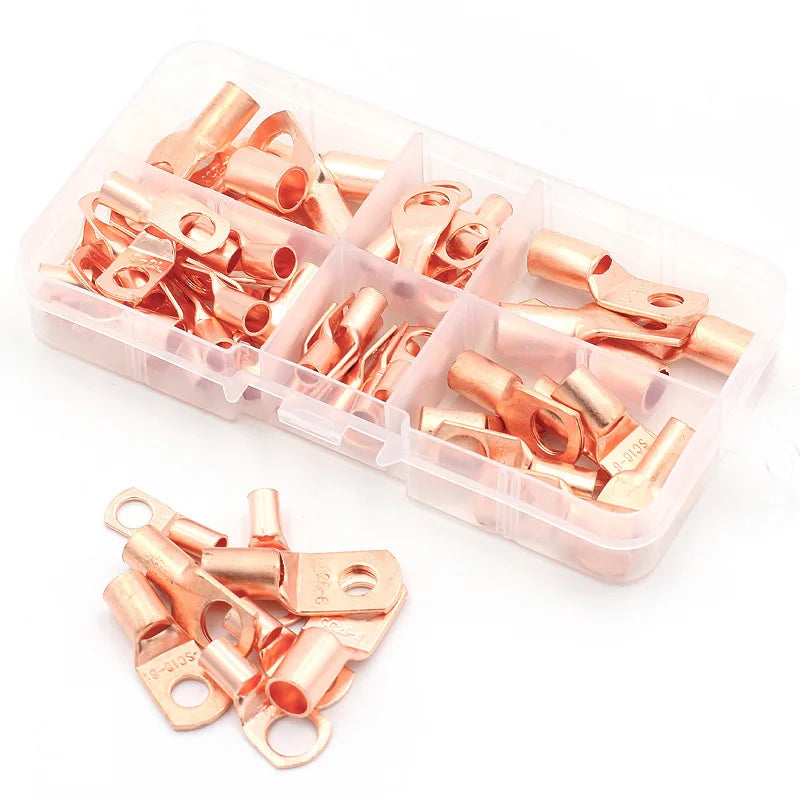 Cross Border Special Supply 60pcs SC Peep Copper Terminal Sc6-25 Copper Nose Box Copper Gold