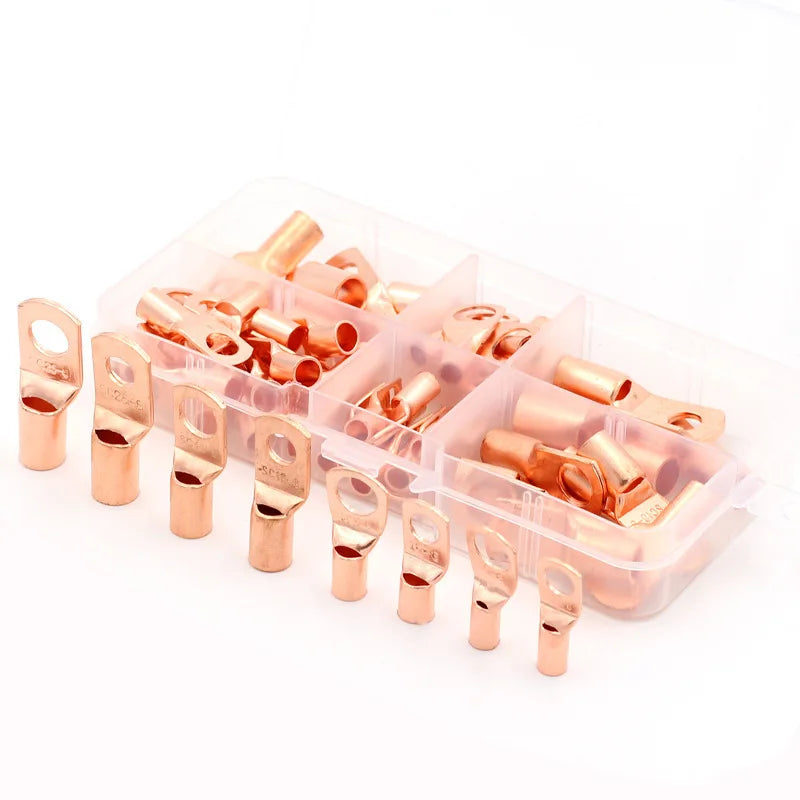 Cross Border Special Supply 60pcs SC Peep Copper Terminal Sc6-25 Copper Nose Box Copper Gold