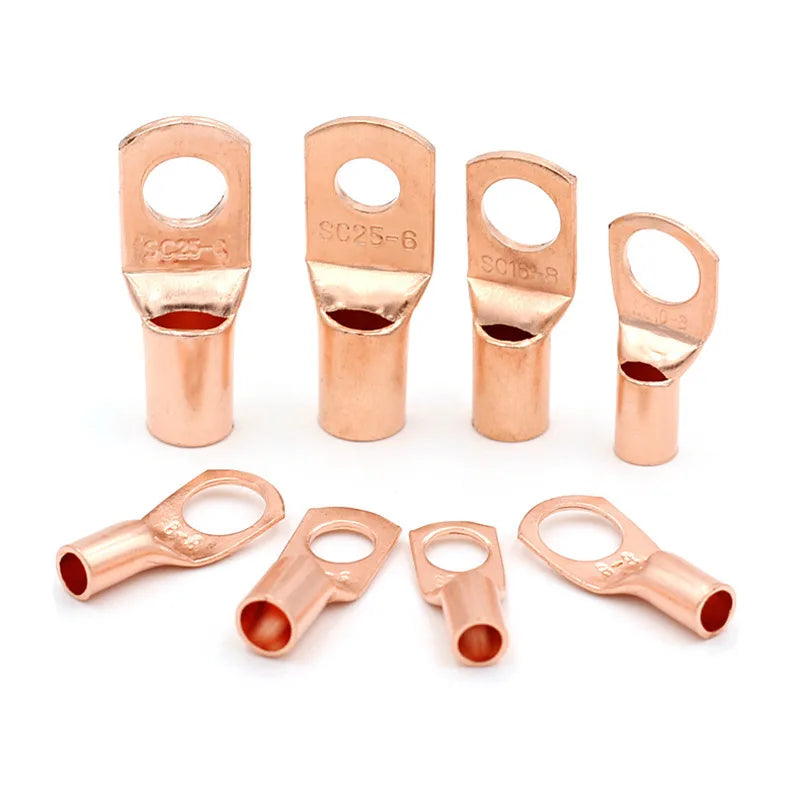 Cross Border Special Supply 60pcs SC Peep Copper Terminal Sc6-25 Copper Nose Box Copper Gold