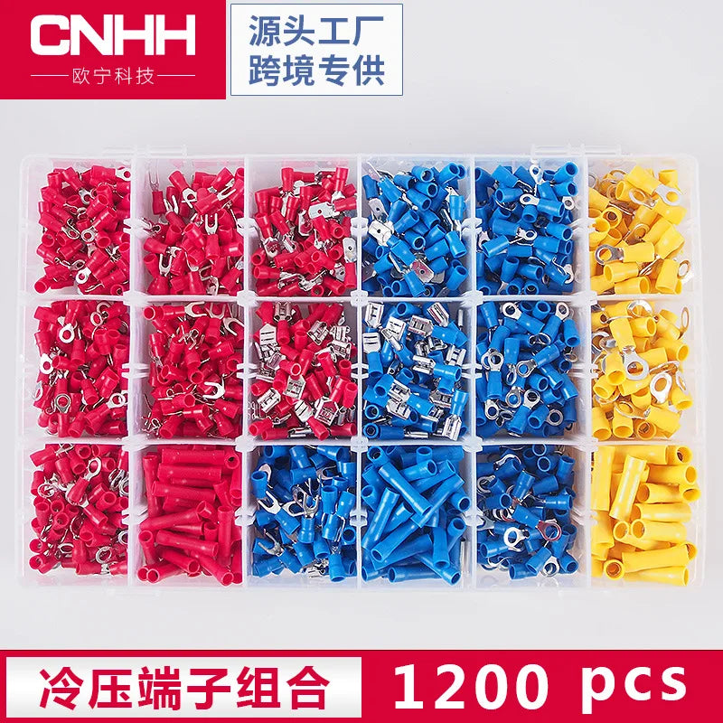 Cross-Border Supply 1200pcs 1500pcs Cold Compression Terminal Terminals Terminal Block Connector Amazon