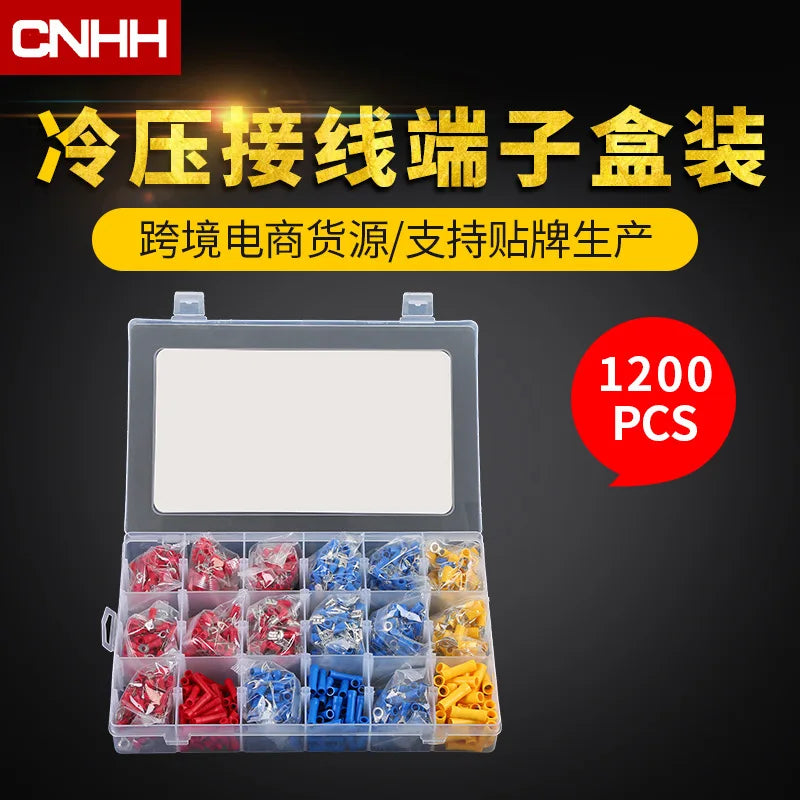 Cross-Border Supply 1200pcs 1500pcs Cold Compression Terminal Terminals Terminal Block Connector Amazon