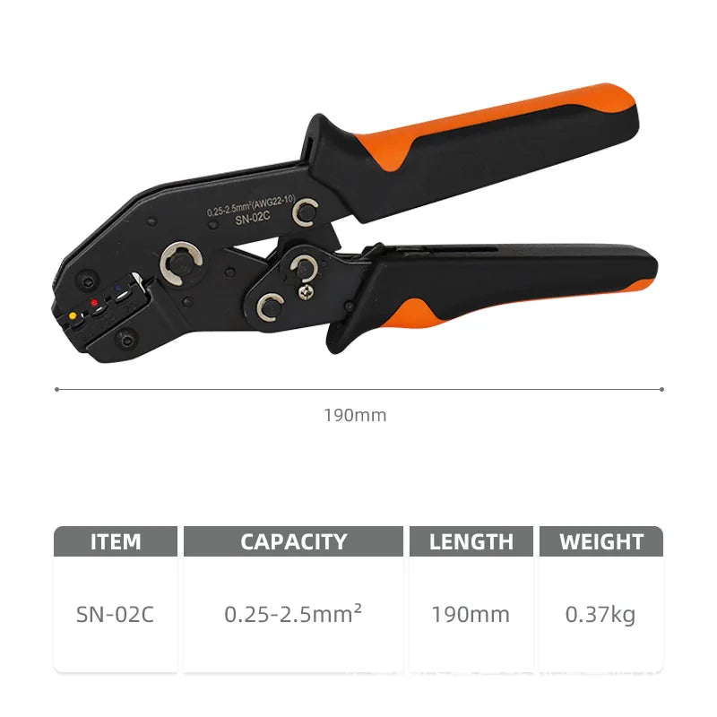 Cross-Border Supply 280pcs Cold-Pressure Connection Terminal Crimping Pliers SN-02C Boxed Connector Amazon