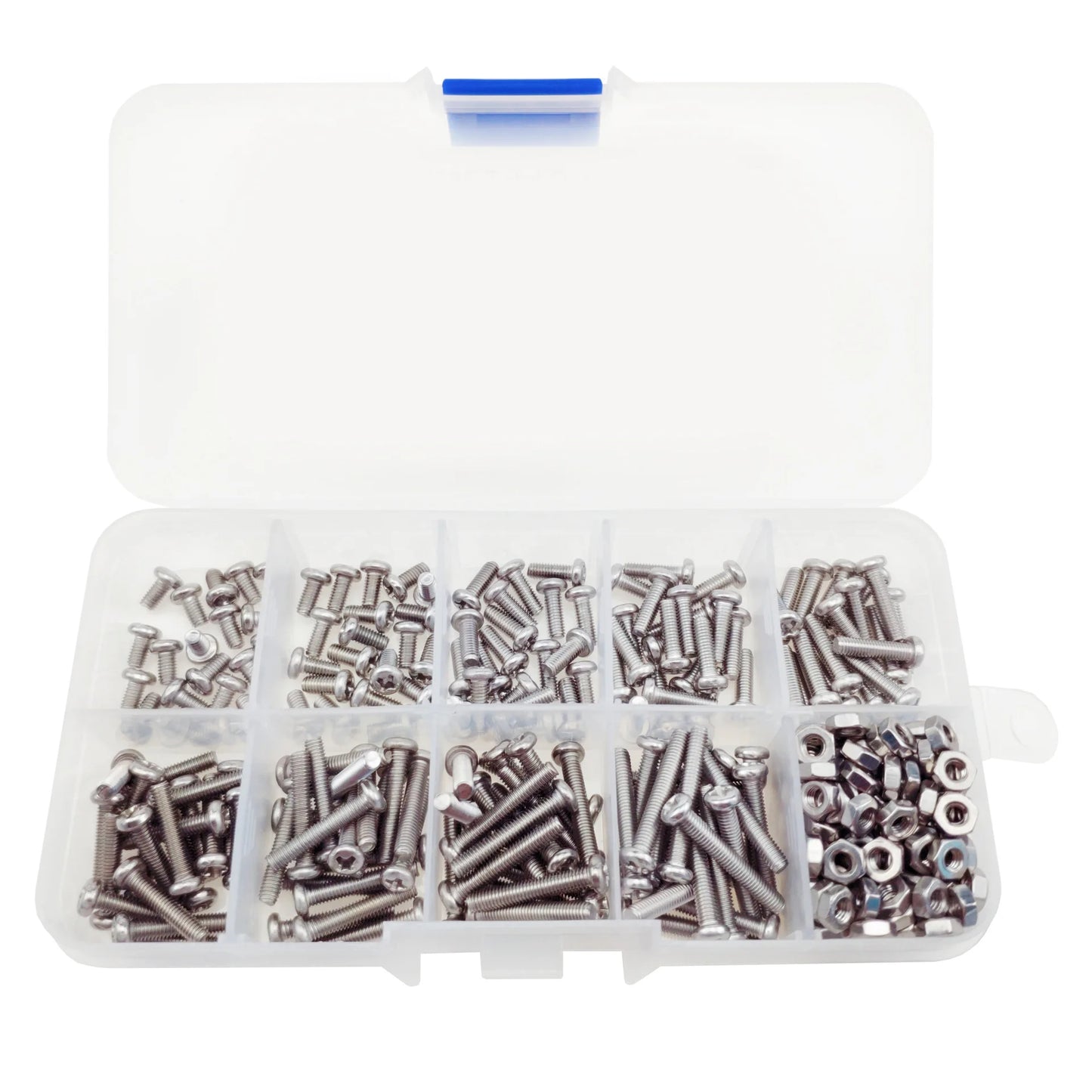 Din7985 Stainless Steel 304 Cross Round Head Pan Head Screw Nut A2 Screw Bolt 340pcs Box M3