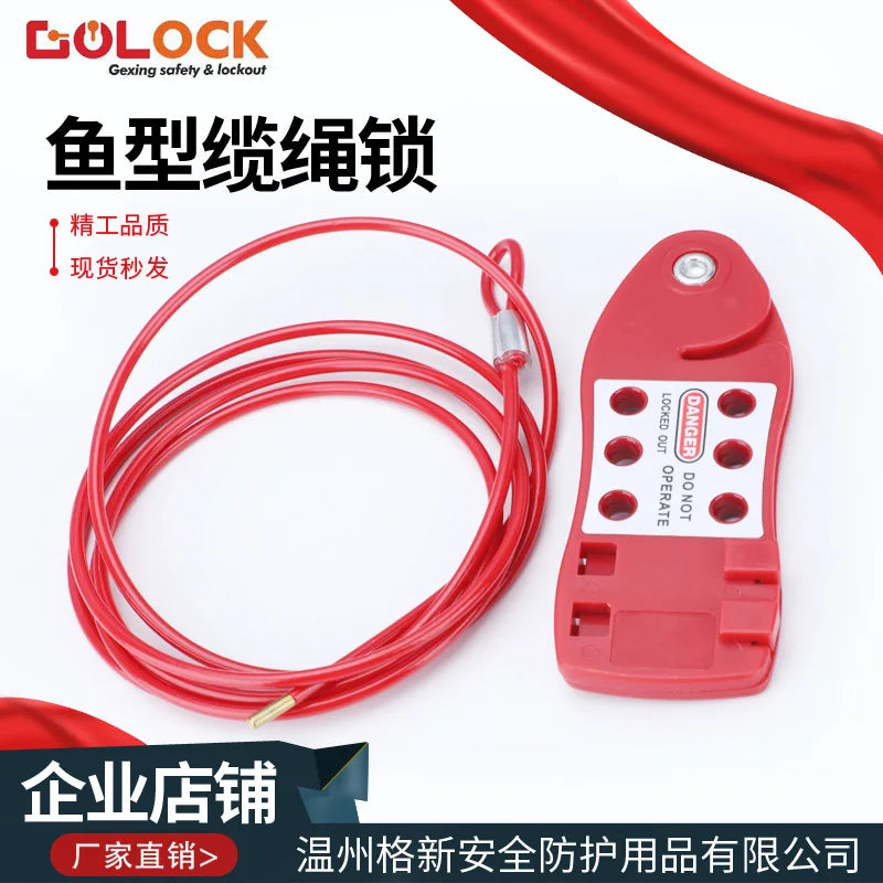 Universal Safety Padlock Stainless Steel Cable Padlock Energy Isolation Plastic Open Through Padlock Ls31 Fish Type Cable Lock