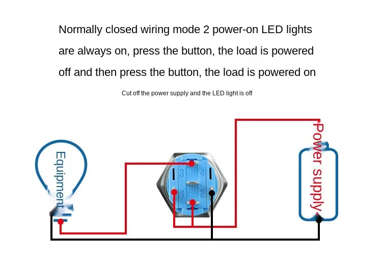 YZWM 16mm Metal Button Switch One Button Start Stop Switch LED Light High Head Small Angel Eye Ring Self Locking Round