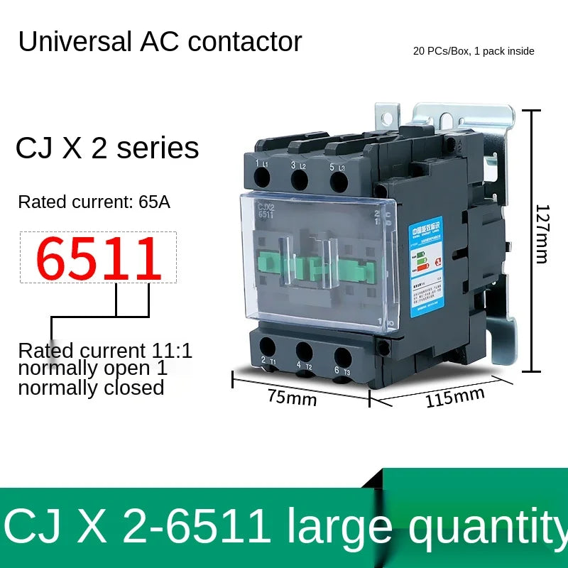 YZWM AC Contactor Cjx2-3210 3201  Dust Proof Three Phase 24V 36V 48V 110V 220V 380V