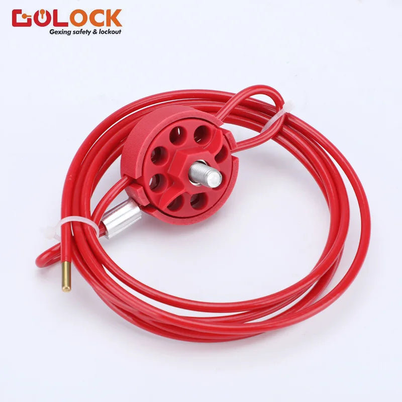 Wheel Type Cable Lock Valve Safety Lock Industrial Adjustable Cable Lock Valve Isolation Lock Safety Cable Lock