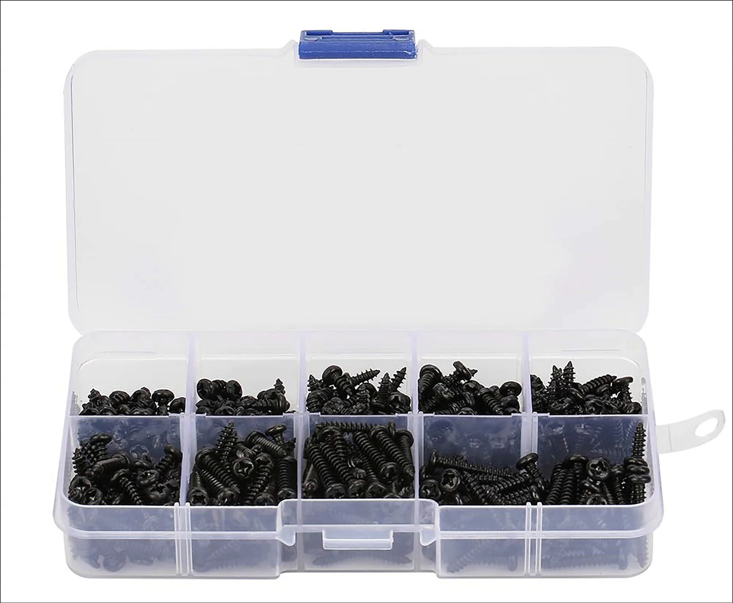 800pcs M2 Black Carbon Steel Countersunk Flat Head Cross Self Tapping Screw Combination Set Packed In Box