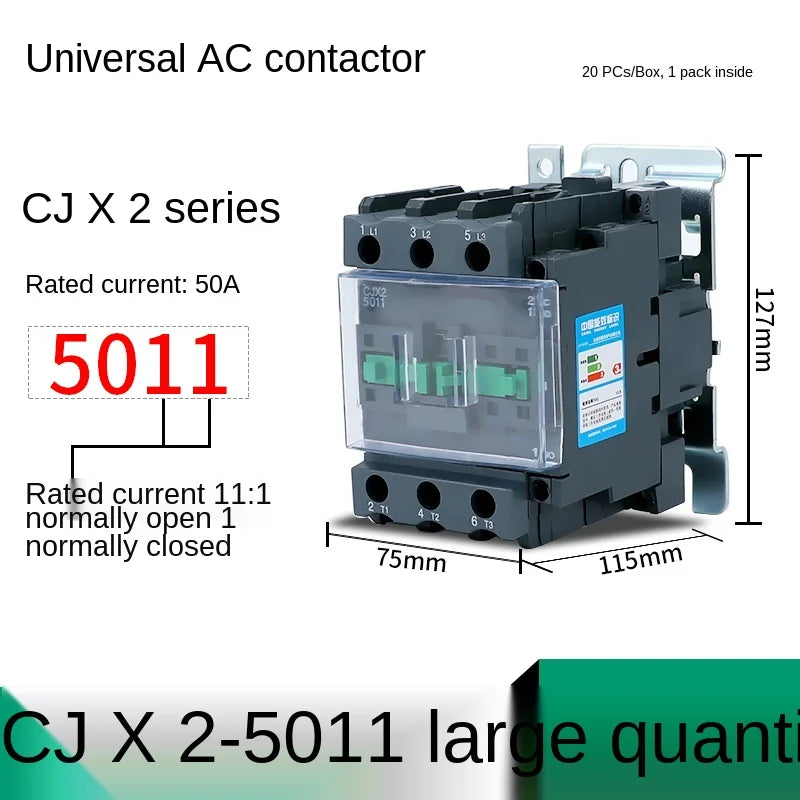 YZWM AC Contactor Cjx2-4011 5011 Dust Proof Three Phase 24V 36V 48V 110V 220V 380V