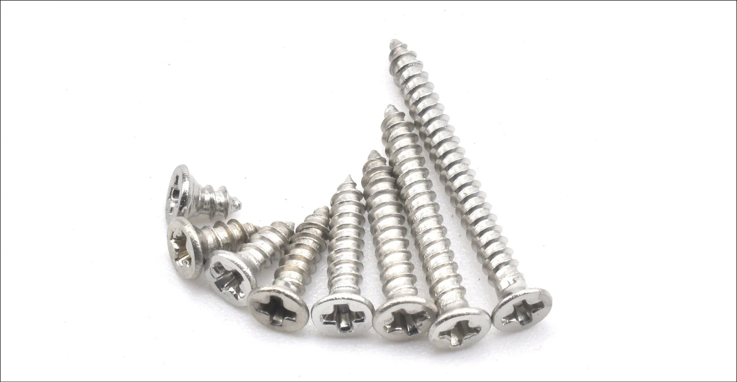 Cross Border Hot Sale 800pcs M2 Silver Carbon Steel Nickel Plated Cross Countersunk Flat Head Self Tapping Screw Set Gb846