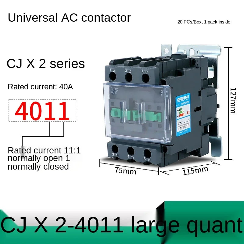 YZWM AC Contactor Cjx2-4011 5011 Dust Proof Three Phase 24V 36V 48V 110V 220V 380V