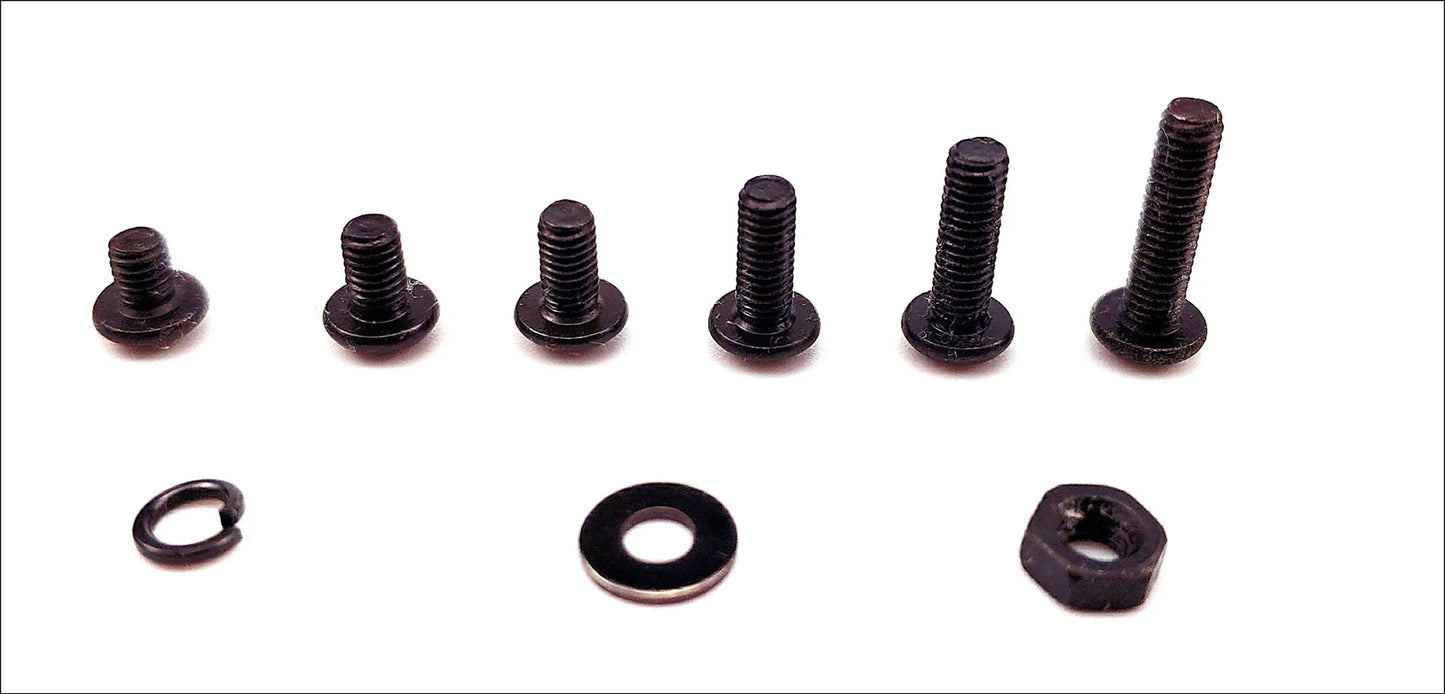 Cross Border Special Supply 300pcs Black Round Head Pan Head, Head Hexagon Screw M3 Bolt Nut Flat Pad Spring Box