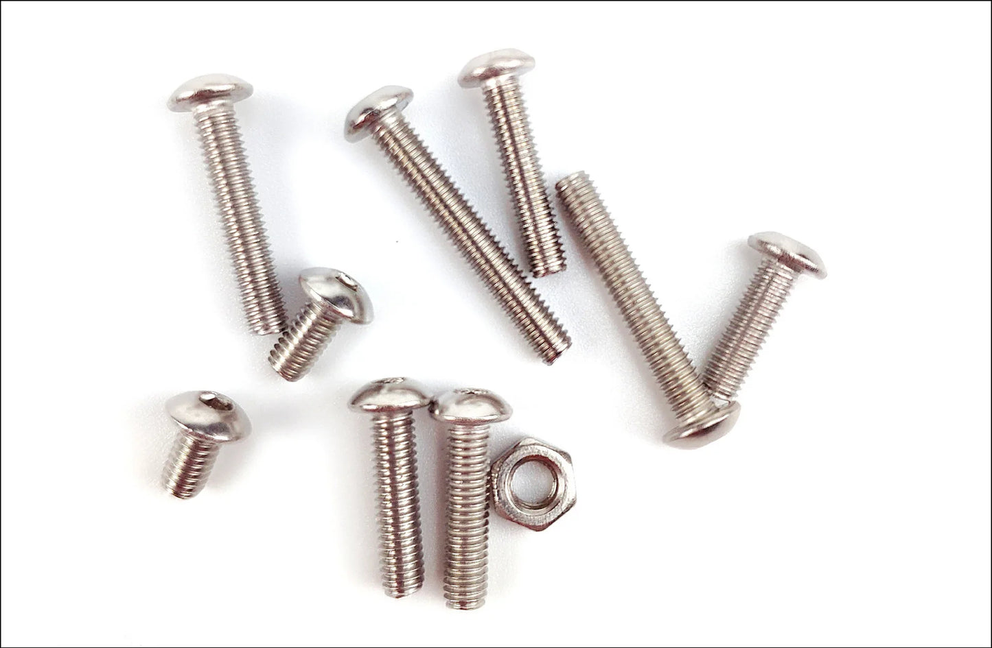 M3 340pcs stainless steel 304 round head pan head hexagon screw bolt nut A2 box package screws