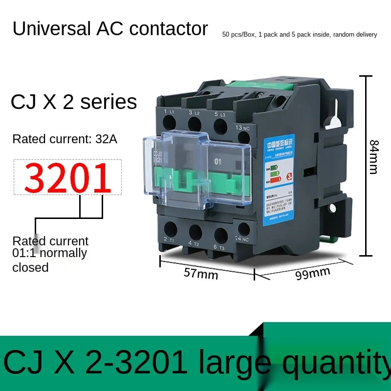 YZWM AC Contactor Cjx2-0910 0901  Dust Proof Three Phase 24V 36V 48V 110V 220V 380V