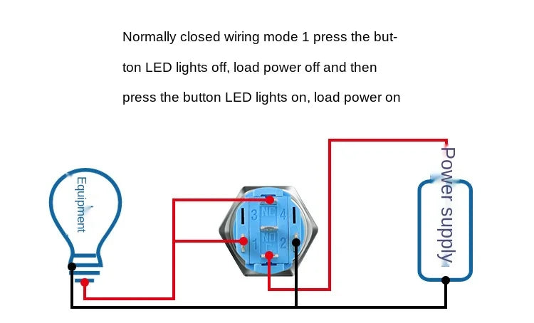 YZWM 16mm Metal Access Control Button Switch Ring with LED Light Self Locking Car Switch Refitted 6v12v24v220v