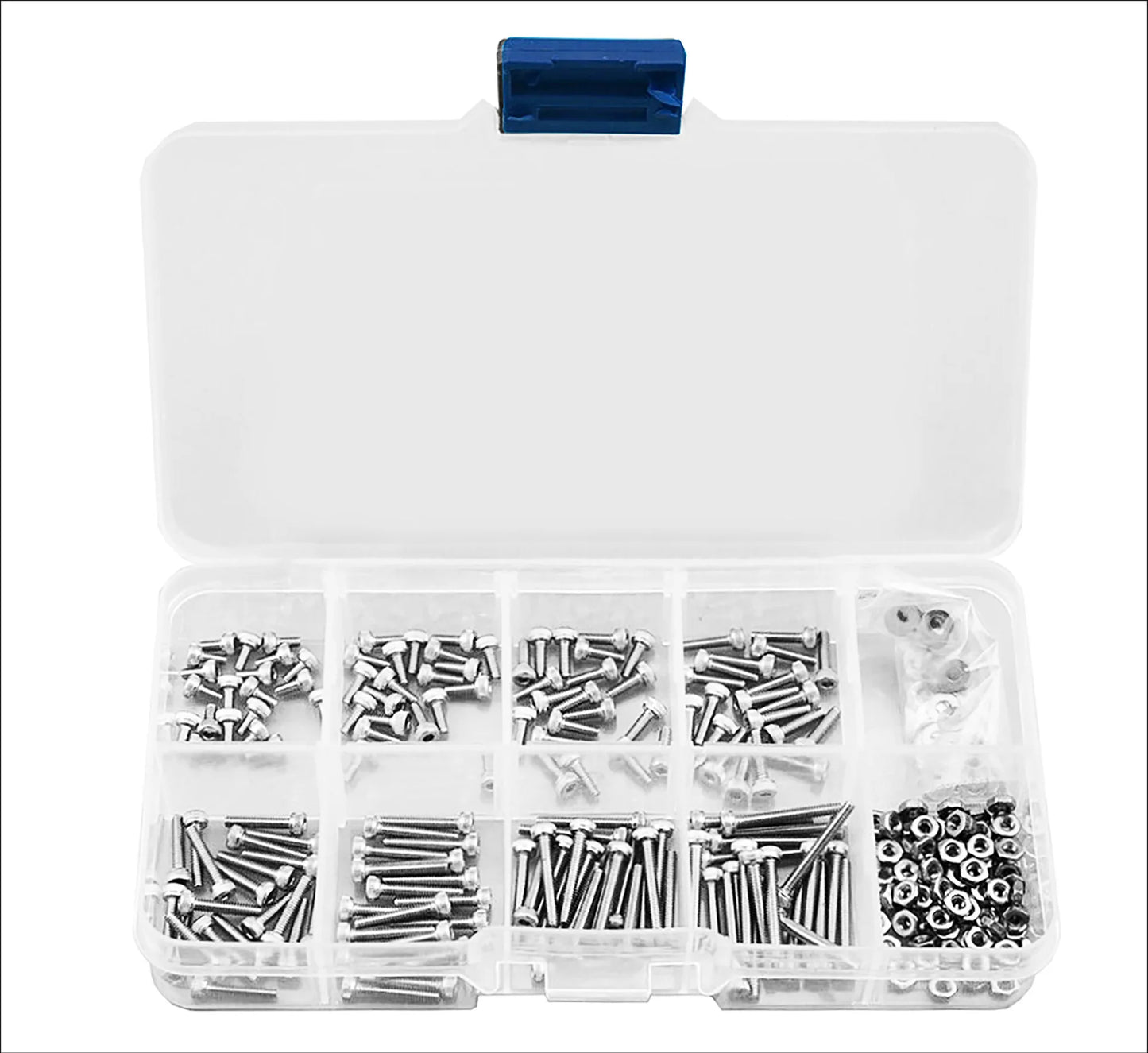 320pcs Cup Head Hexagon Box Screw Nut Flat Gasket 304 Stainless Steel Cylinder Head Screw Set