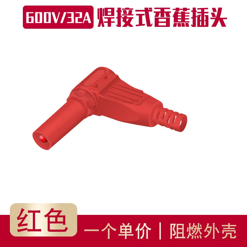 Universal Meter Lead Diy90 Degree Right Angle Assembly 4mm Banana Plug with Sheath Copper Nickel Welding Connection