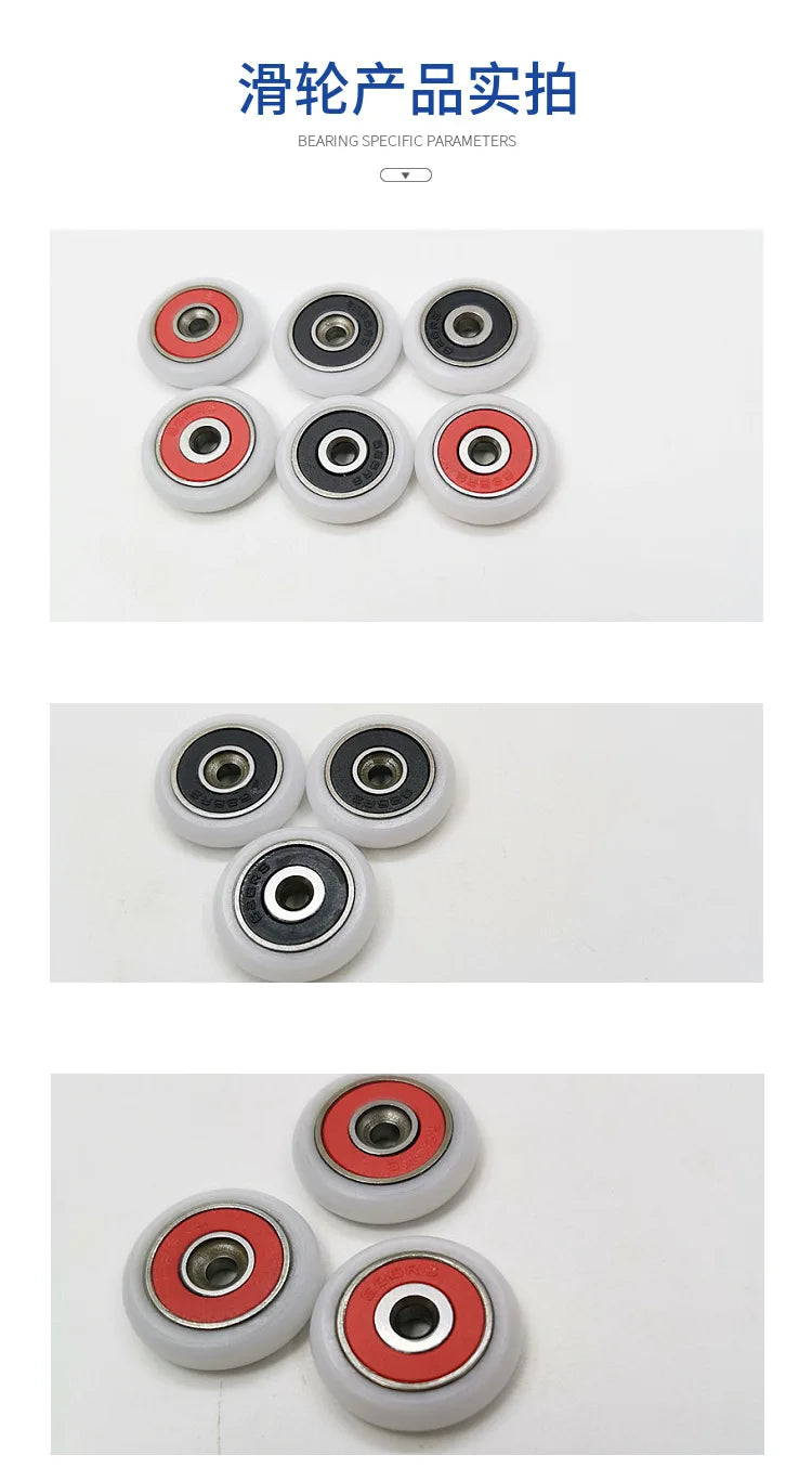 5PCS Miniature 688 Shower Room Sliding Door Bearing with Countersunk Head, Pulley Bathroom, Roller Plastic Coated Bearing