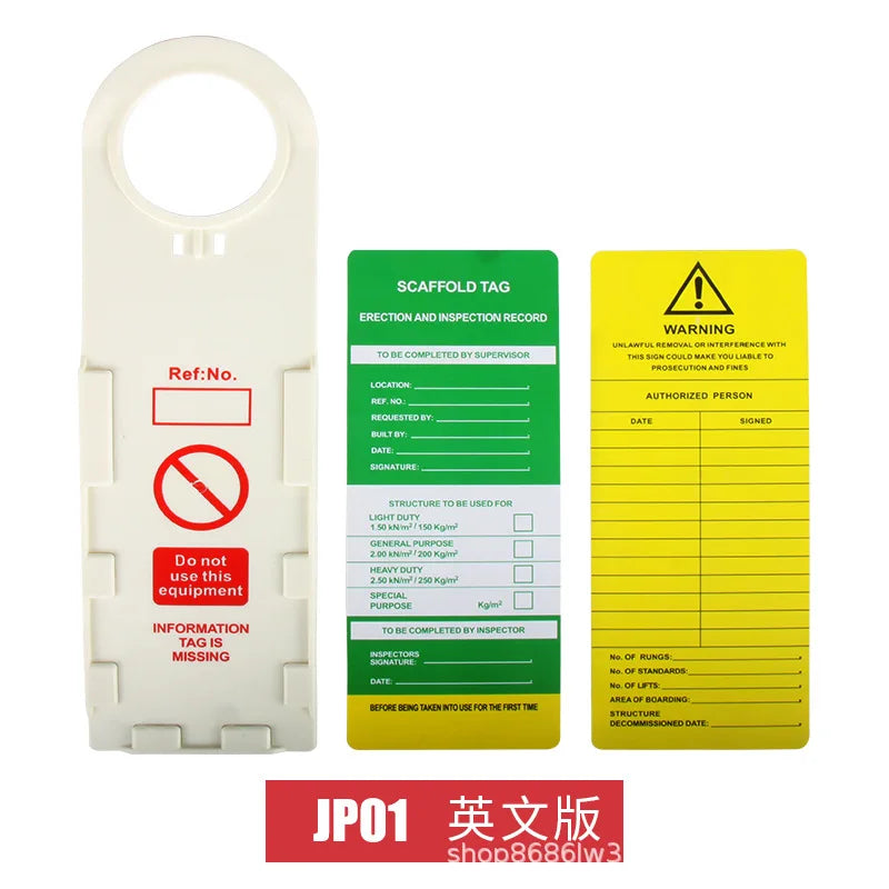 Scaffold Hanging, Construction Site Engineering Safety Warning Sign, PVC Plastic Safety Hanging Sign, Writable Sign