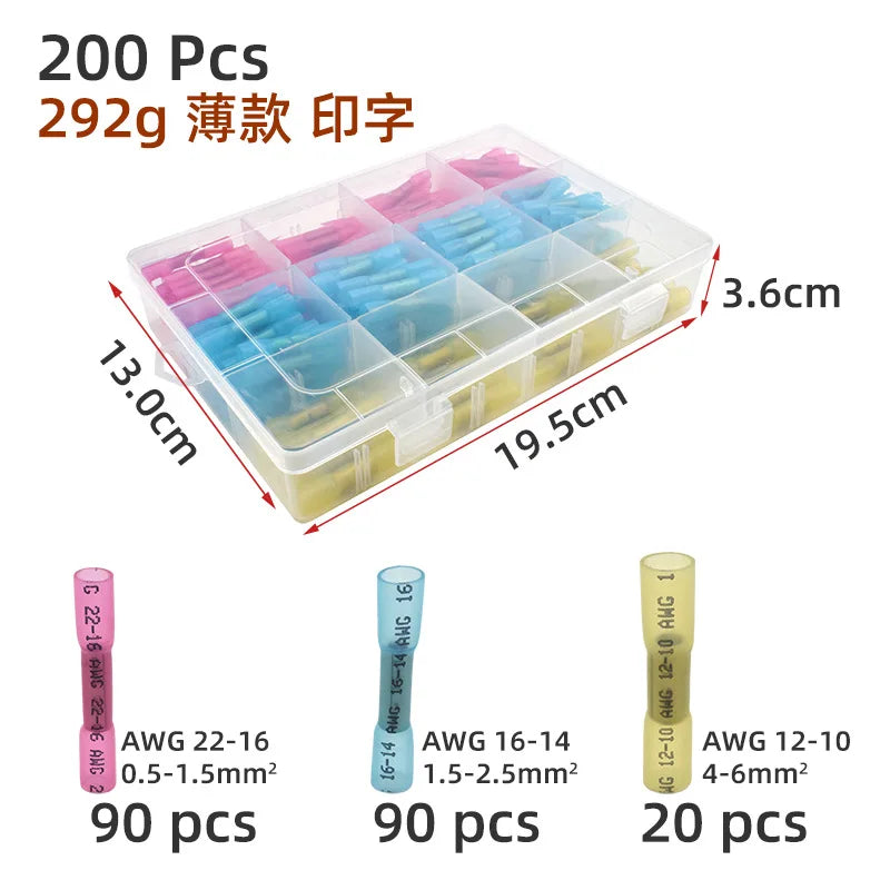 YZWM 600 200 Pcs 50 Pcs Box Heat Shrinkable Intermediate Terminal Set Connector Terminal Waterproof BHT Middle