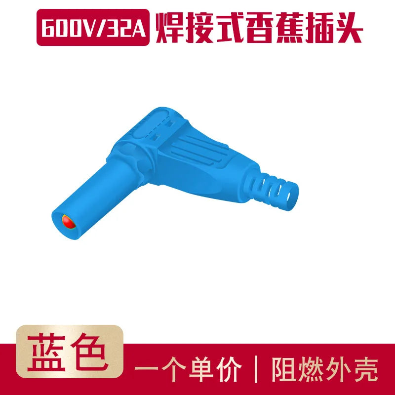 Universal Meter Lead Diy90 Degree Right Angle Assembly 4mm Banana Plug with Sheath Copper Nickel Welding Connection