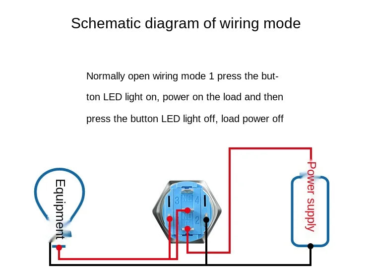 YZWM 16mm Metal Access Control Button Switch Ring with LED Light Self Locking Car Switch Refitted 6v12v24v220v