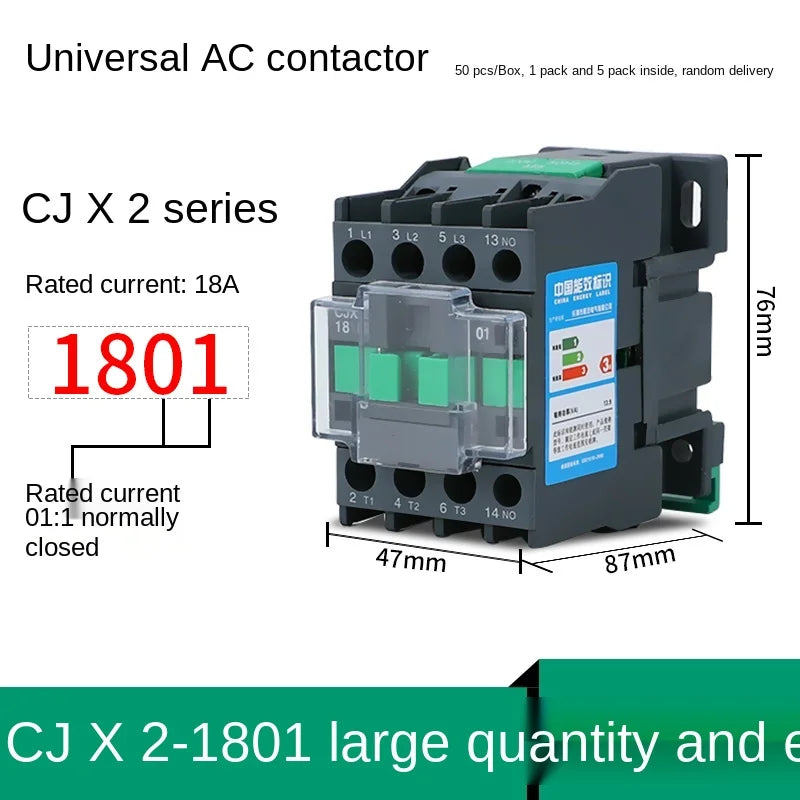 YZWM AC Contactor Cjx2-3210 3201  Dust Proof Three Phase 24V 36V 48V 110V 220V 380V