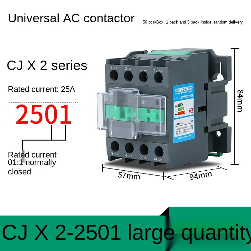 YZWM AC Contactor Cjx2-3210 3201  Dust Proof Three Phase 24V 36V 48V 110V 220V 380V