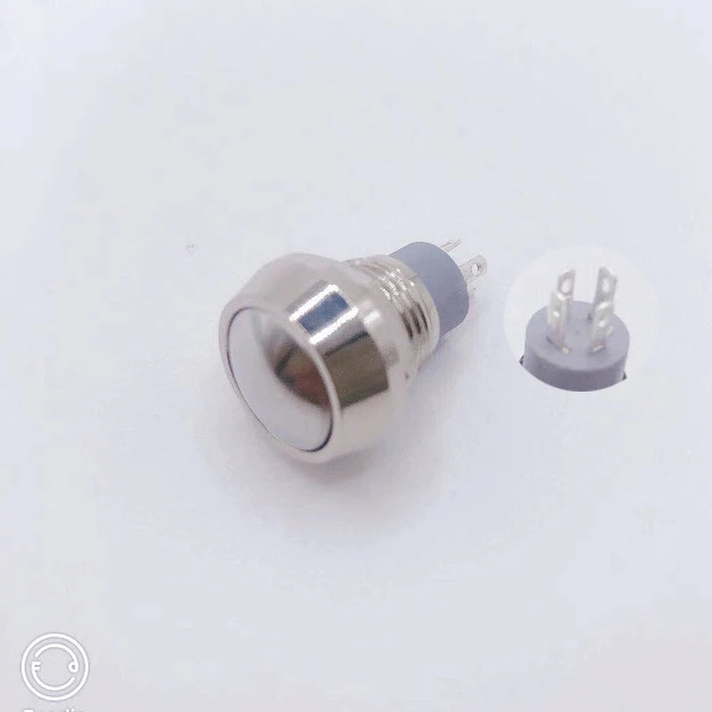 5PCS Metal Button Switch 12mm Full Oxidation Color Self Reset / Self Locking Waterproof Inching Screw Welding Foot / Screw Foot