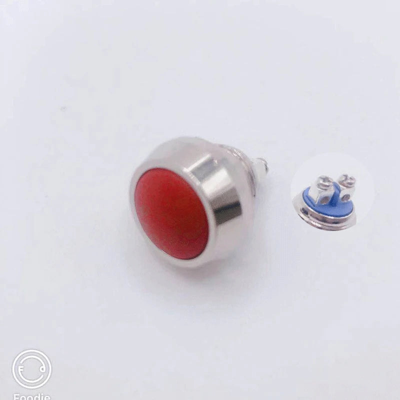 5PCS Metal Button Switch 12mm Full Oxidation Color Self Reset / Self Locking Waterproof Inching Screw Welding Foot / Screw Foot