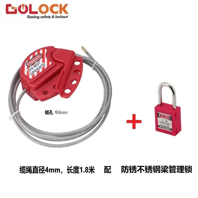 Bedi valve safety lock industrial adjustable steel cable lock isolation handwheel lock safety lock