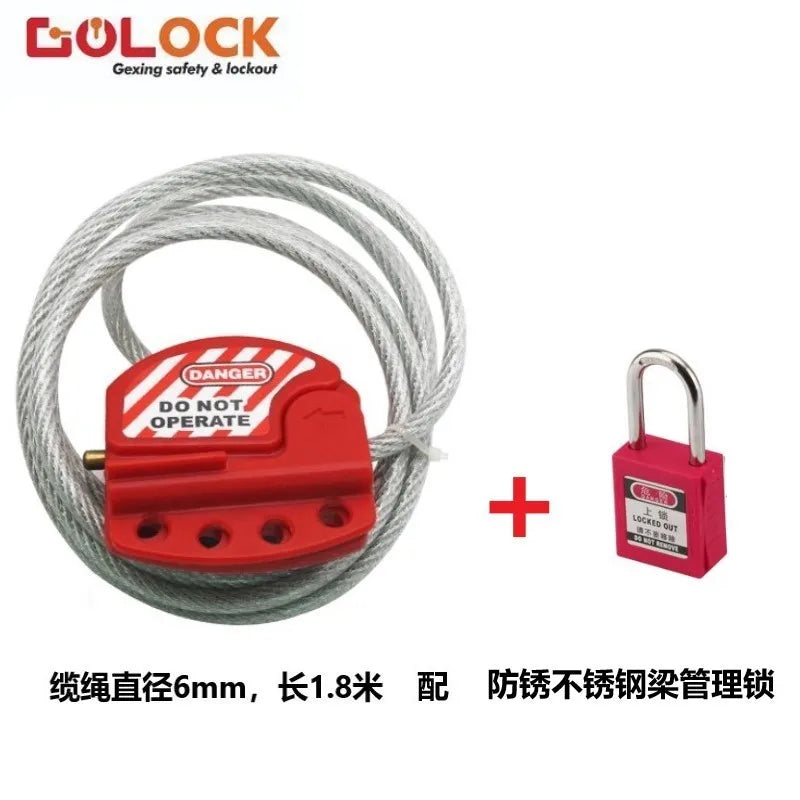 Bedi valve safety lock industrial adjustable steel cable lock isolation handwheel lock safety lock