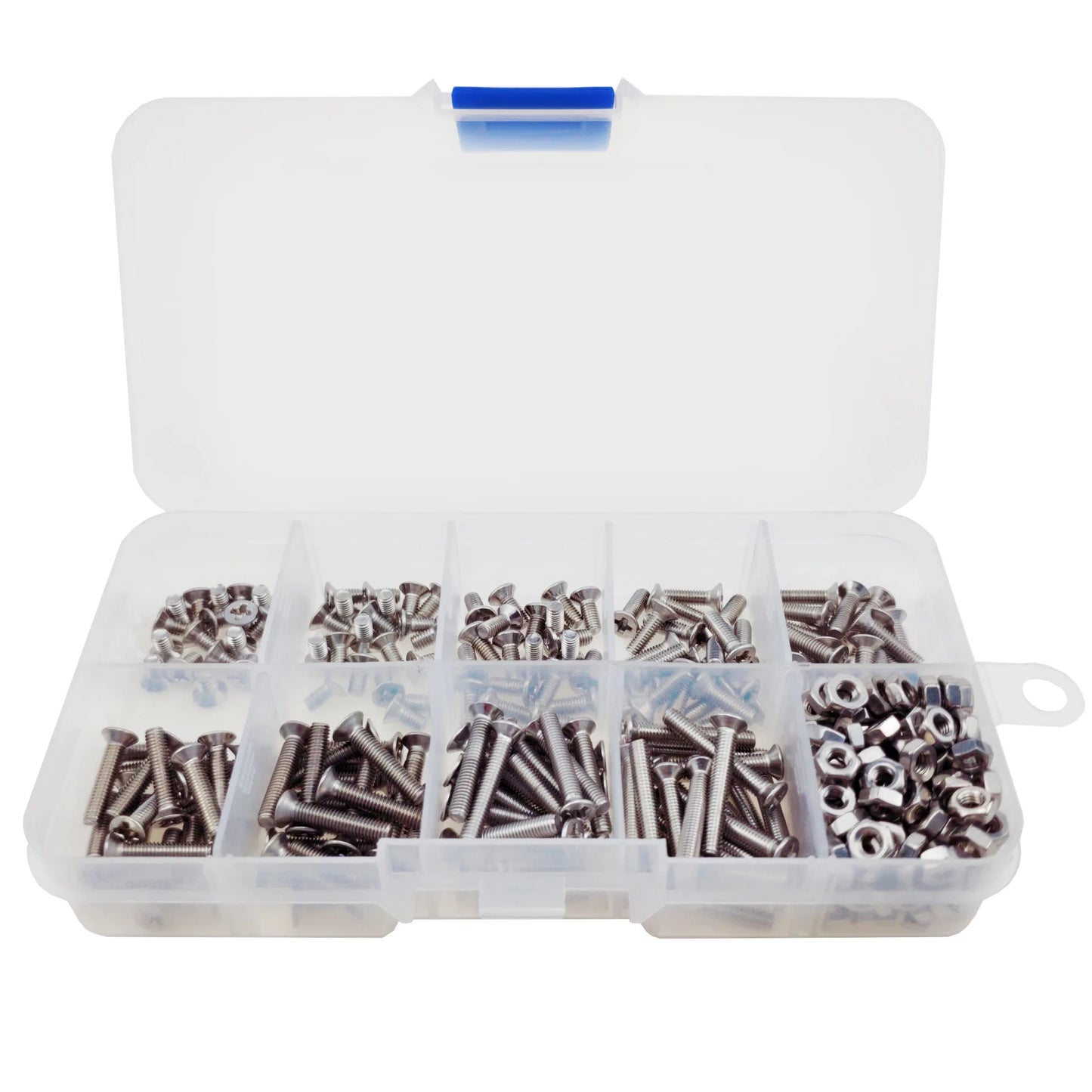 M3 stainless steel 304 cross countersunk flat head screw nut combination set box screw bolt 340pcs