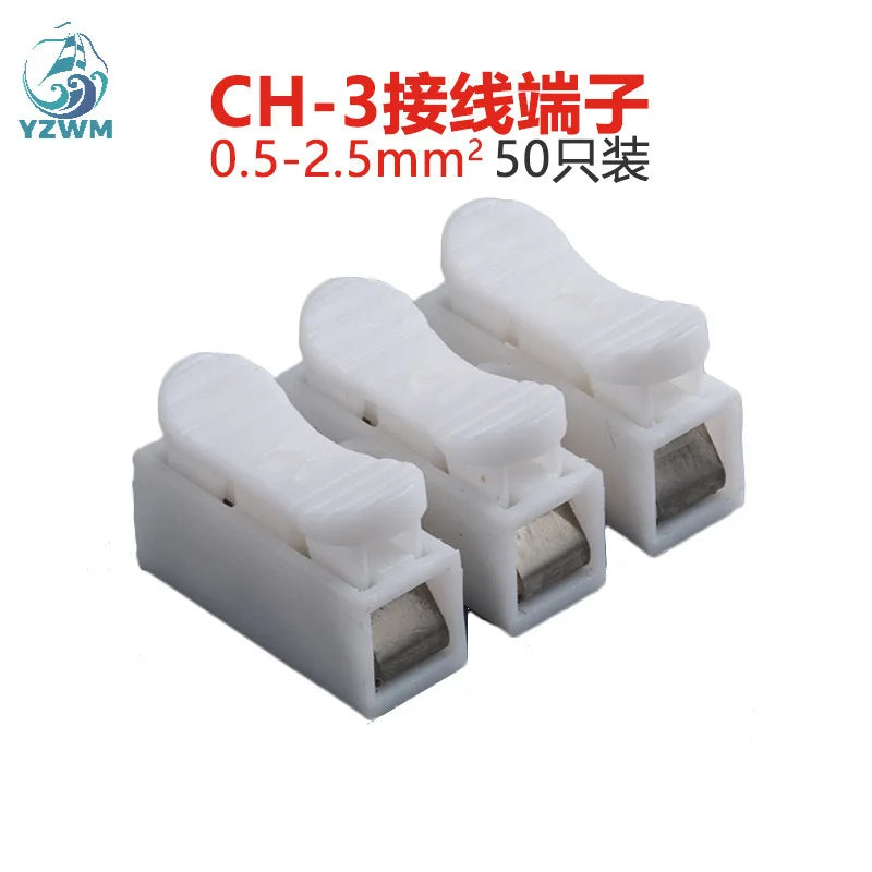 Press Type Quick Connection Terminal Ch-3 Self Locking Terminal Block Flame Retardant Three Position Terminal