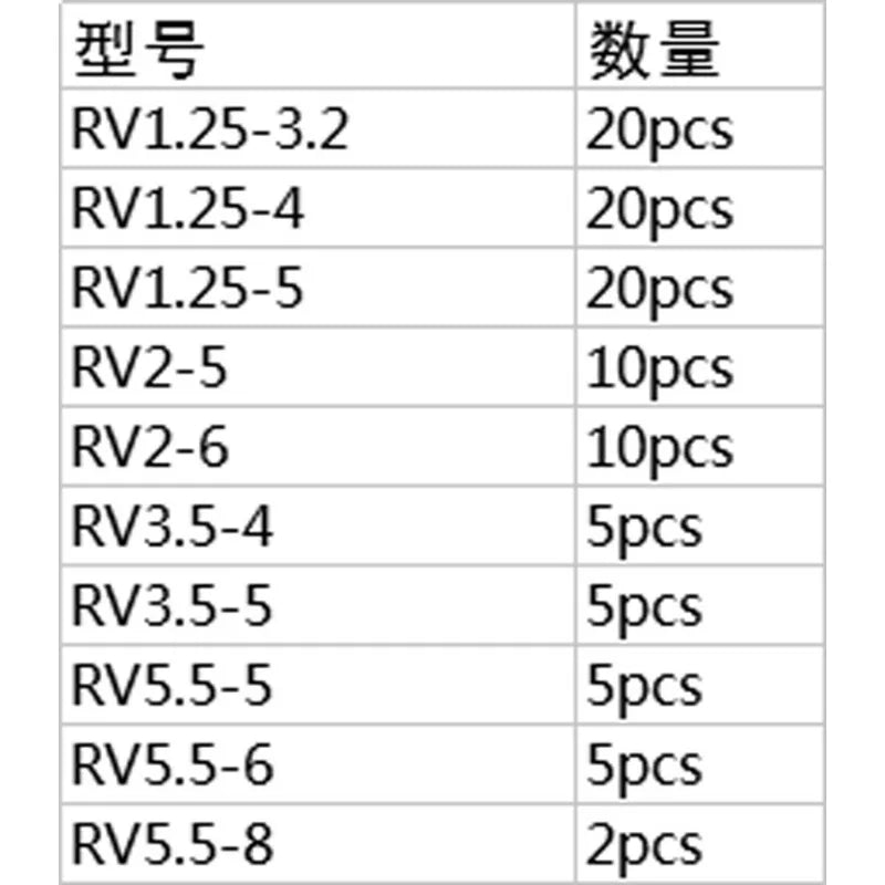 RV 102pcs Cold Compression Terminal round O-Shaped Pre-Insulated Terminal Block Combination Boxed