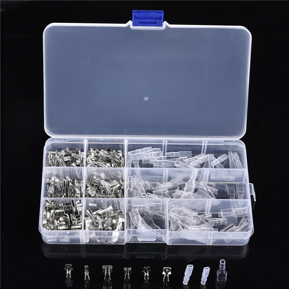 270pcs Boxed 6.3/4.8/2.8 Hook Switch Insert Sheath 30 Sets of Wiring Male and Female Male/Female Lug